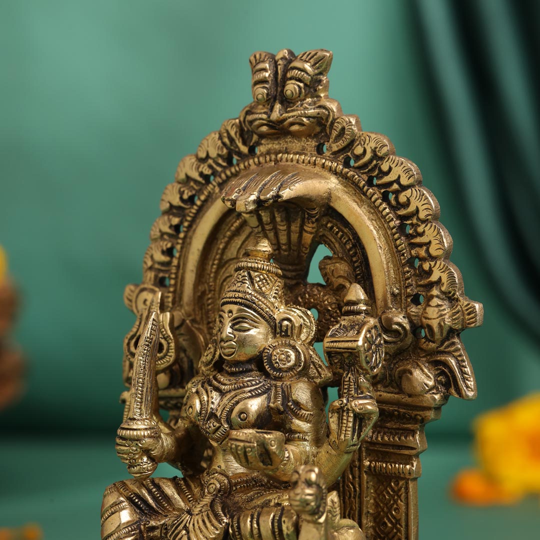Brass Sitting Karumari Amman Idol (5.5 Inch) Vedansh Craft