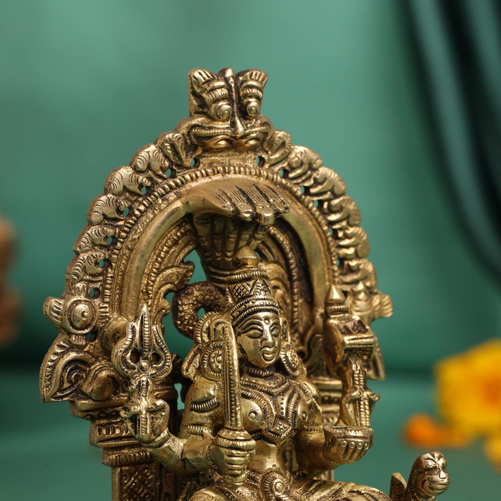 Brass Sitting Karumari Amman Idol (5.5 Inch) Vedansh Craft