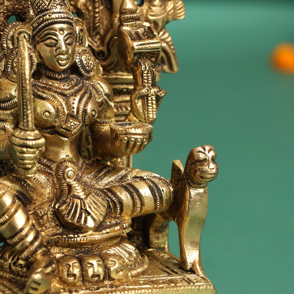Brass Sitting Karumari Amman Idol (5.5 Inch) Vedansh Craft