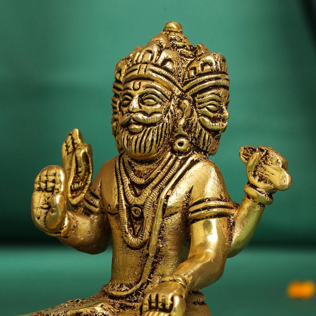 Brass Lord Brahma Statue Vedansh Craft