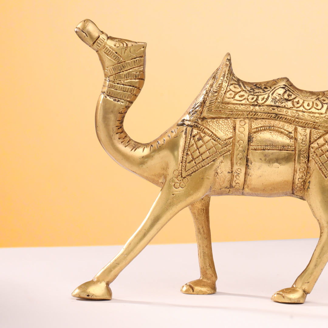 Brass Standing Camel Statue (7 Inch) Vedansh Craft