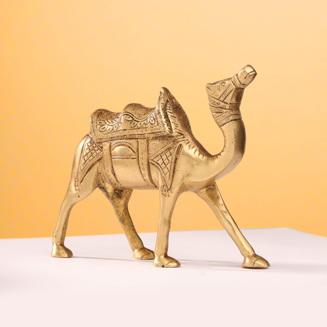 Brass Standing Camel Statue (7 Inch) Vedansh Craft