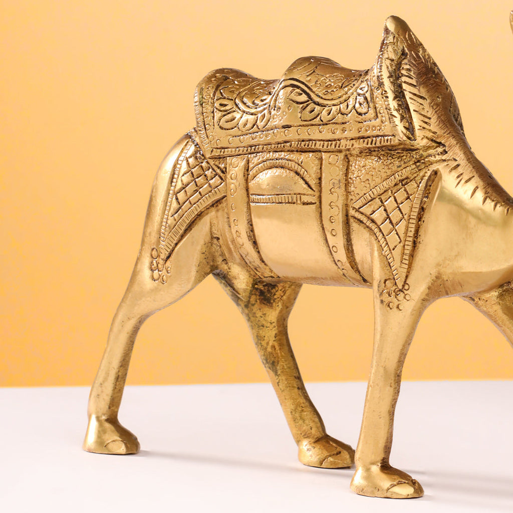 Brass Standing Camel Statue (7 Inch) Vedansh Craft