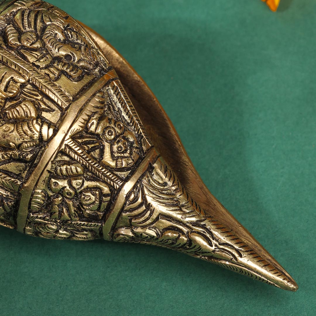 Brass Lord Ganesha Conch (2.2 Inch) Vedansh Craft