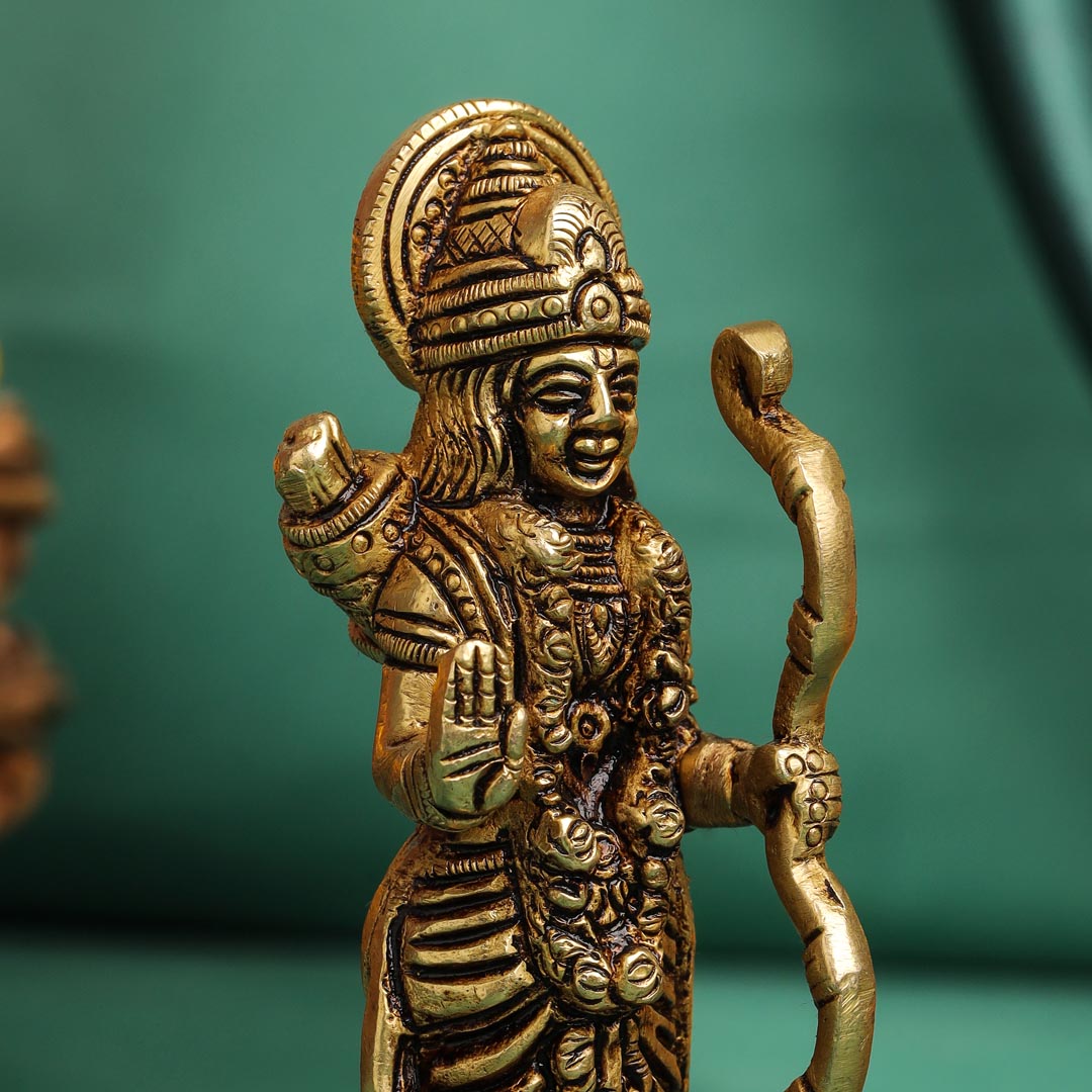 Brass Superfine Lord Ram Idol (4.5 Inch) Vedansh Craft