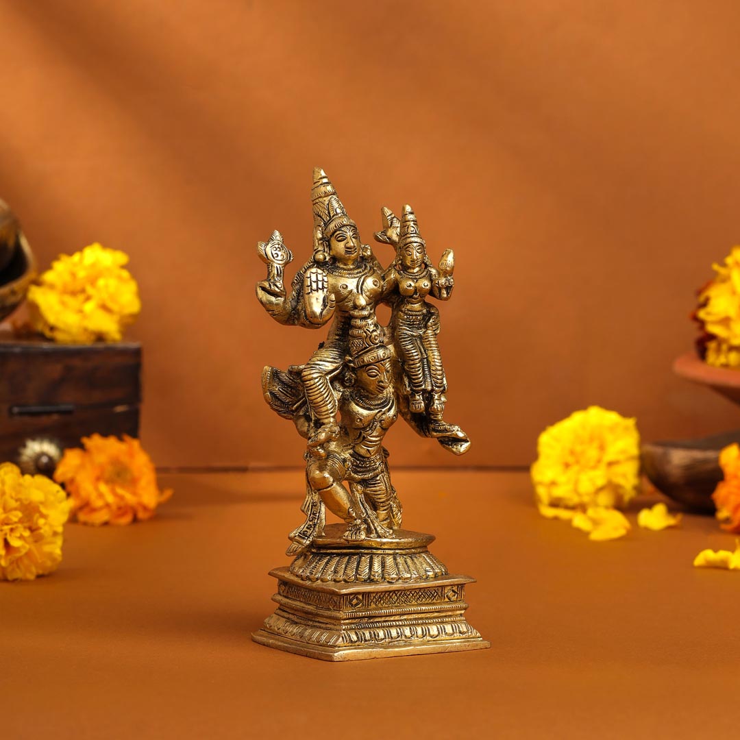 Brass Garuda, Vishnu & Lakshmi Idol (5.5 Inch) Vedansh Craft