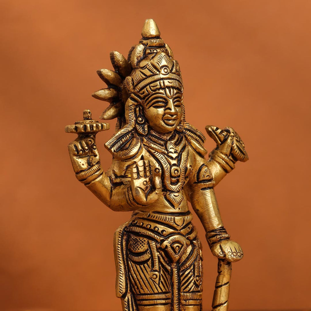 Brass Superfine Lord Vishnu On Lotus Idol (6 Inch) Vedansh Craft