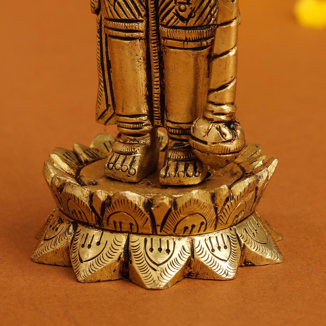 Brass Superfine Lord Vishnu On Lotus Idol (6 Inch) Vedansh Craft