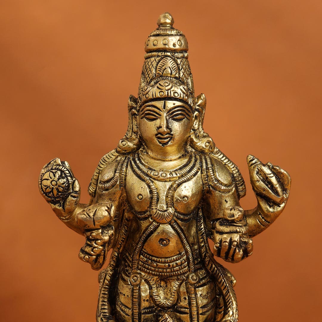 Brass Lord Dhanvantari Idol (6.5 Inch) Vedansh Craft
