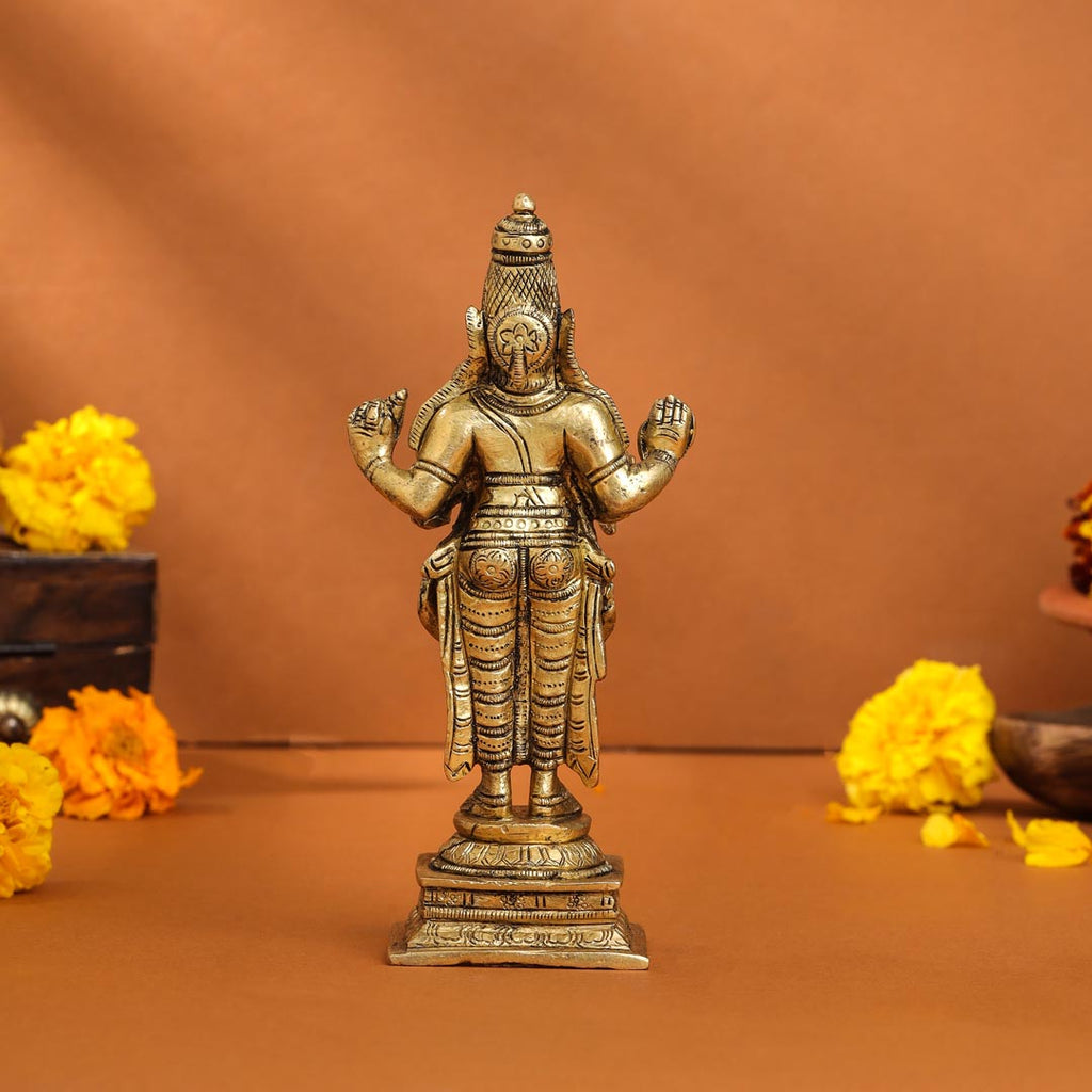 Brass Lord Dhanvantari Idol (6.5 Inch) Vedansh Craft
