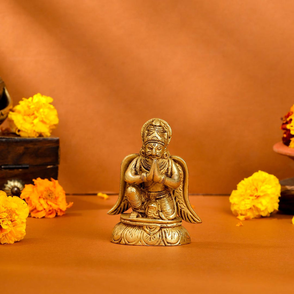 Brass Sitting Garuda Idol (3.5 Inch) Vedansh Craft