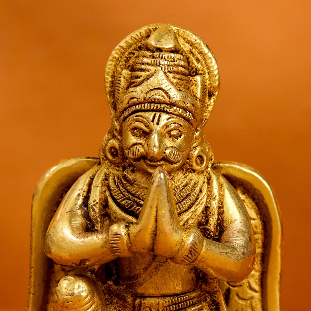 Brass Sitting Garuda Idol (3.5 Inch) Vedansh Craft
