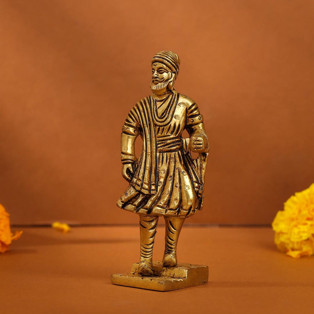 Brass Superfine Chatrapati Shivaji Maharaj Idol (4.2 Inch) Vedansh Craft