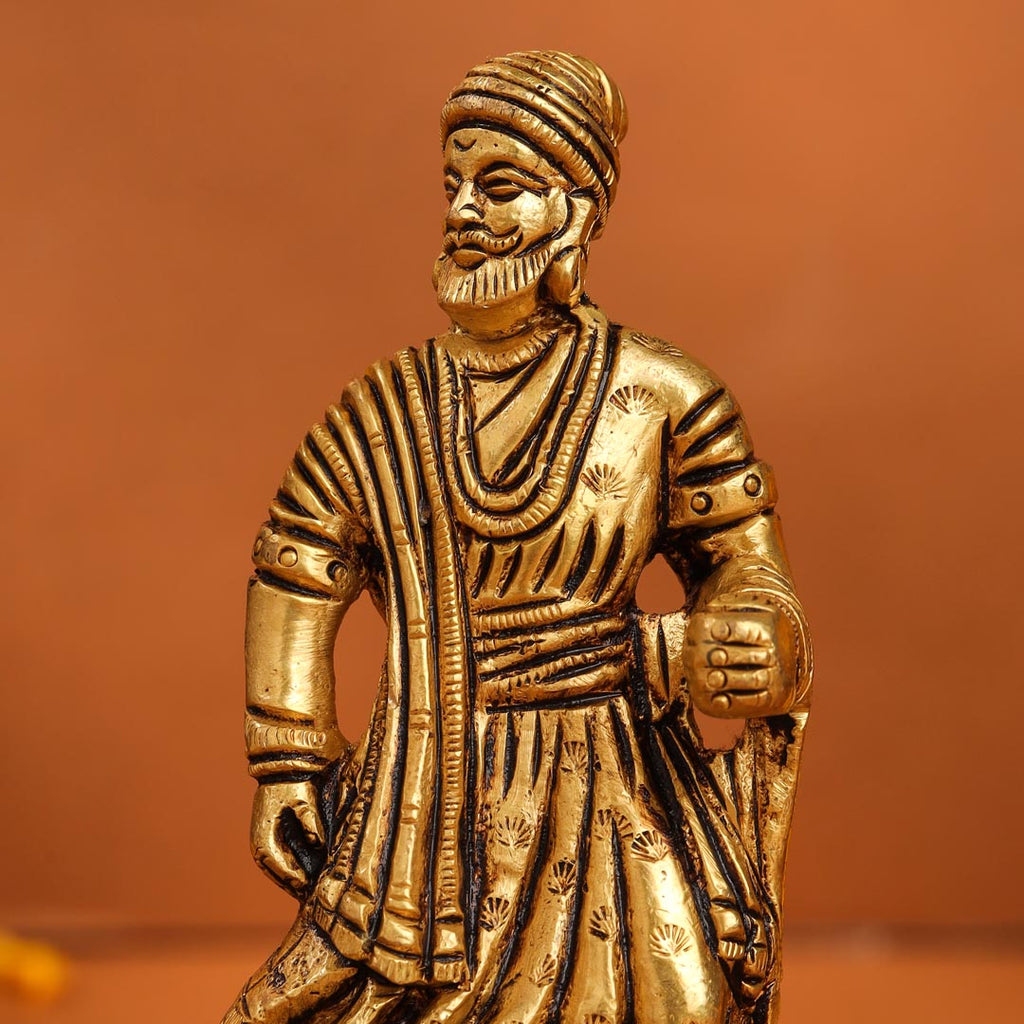 Brass Superfine Chatrapati Shivaji Maharaj Idol (4.2 Inch) Vedansh Craft