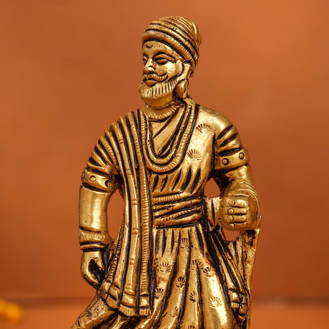 Brass Superfine Chatrapati Shivaji Maharaj Idol (4.2 Inch) Vedansh Craft