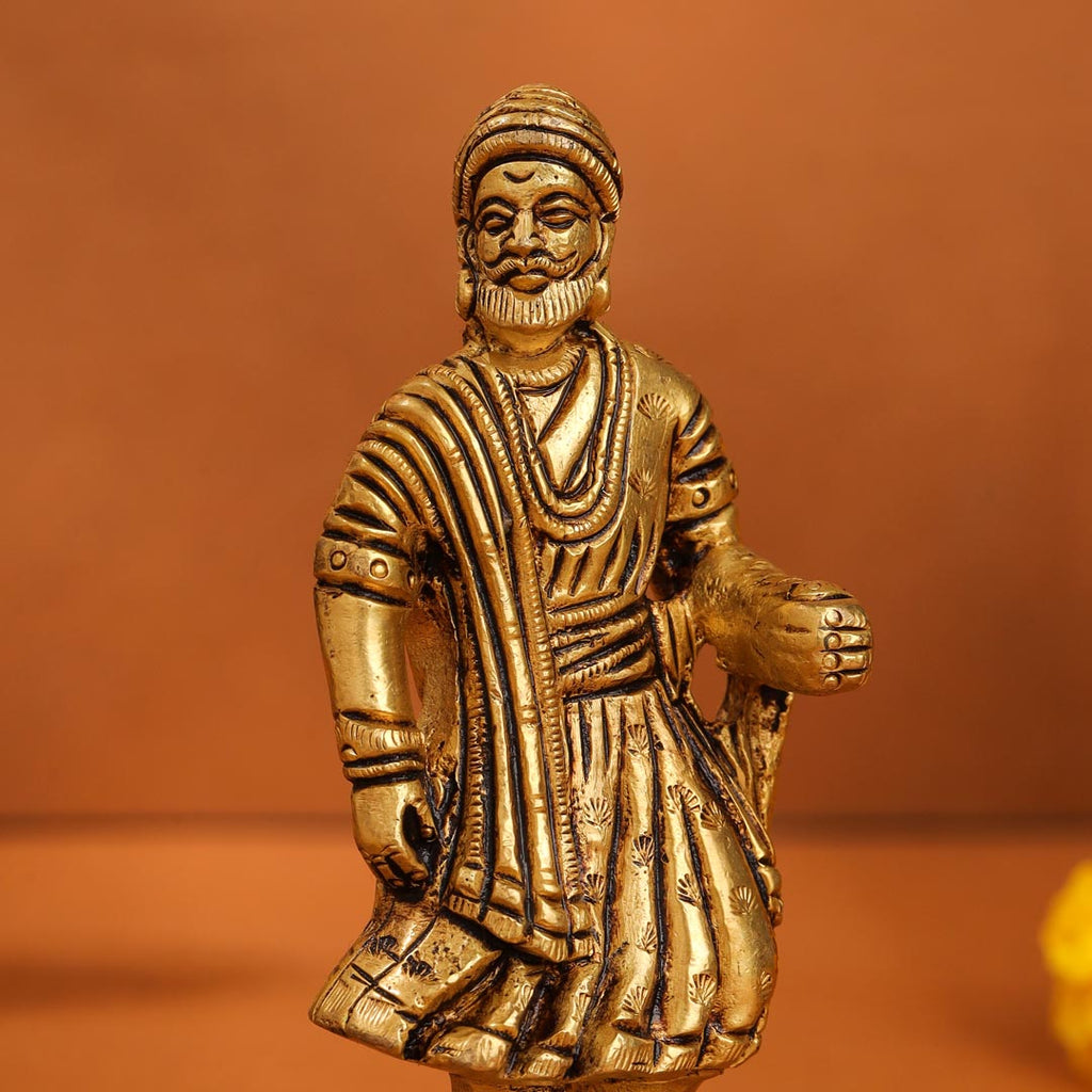 Brass Superfine Chatrapati Shivaji Maharaj Idol (4.2 Inch) Vedansh Craft