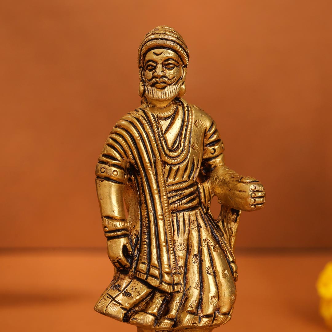 Brass Superfine Chatrapati Shivaji Maharaj Idol (4.2 Inch) Vedansh Craft