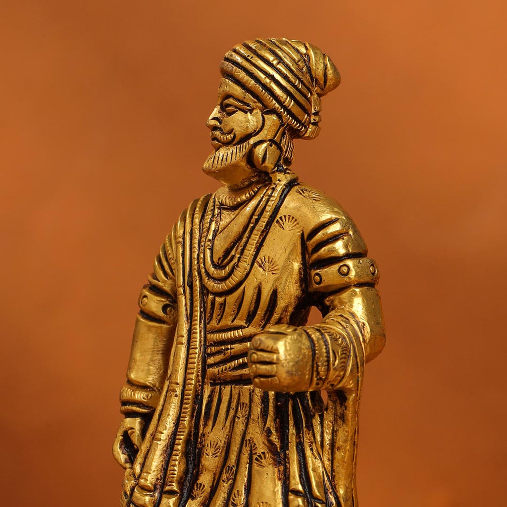 Brass Superfine Chatrapati Shivaji Maharaj Idol (4.2 Inch) Vedansh Craft