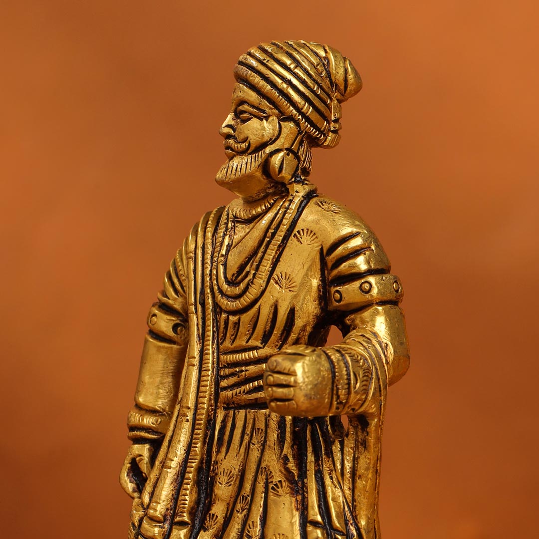 Brass Superfine Chatrapati Shivaji Maharaj Idol (4.2 Inch) Vedansh Craft