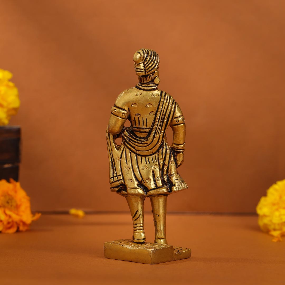 Brass Superfine Chatrapati Shivaji Maharaj Idol (4.2 Inch) Vedansh Craft