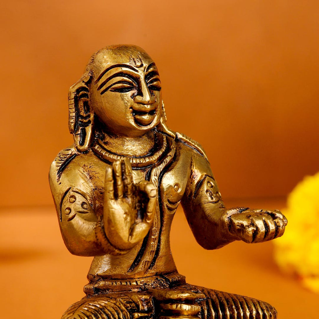 Brass Superfine Swami Ramanuja Idol (4 Inch) Vedansh Craft