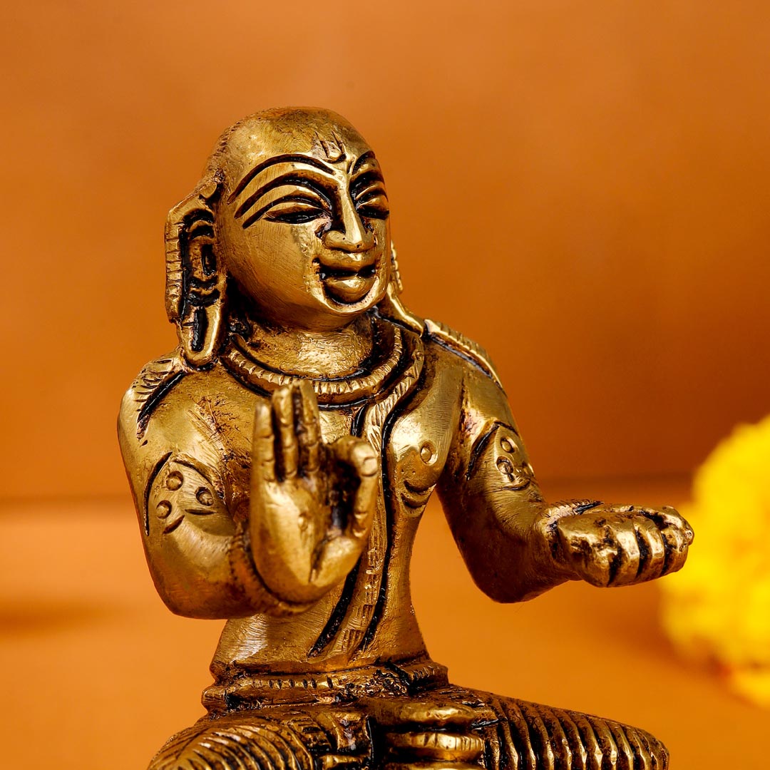 Brass Superfine Swami Ramanuja Idol (4 Inch) Vedansh Craft