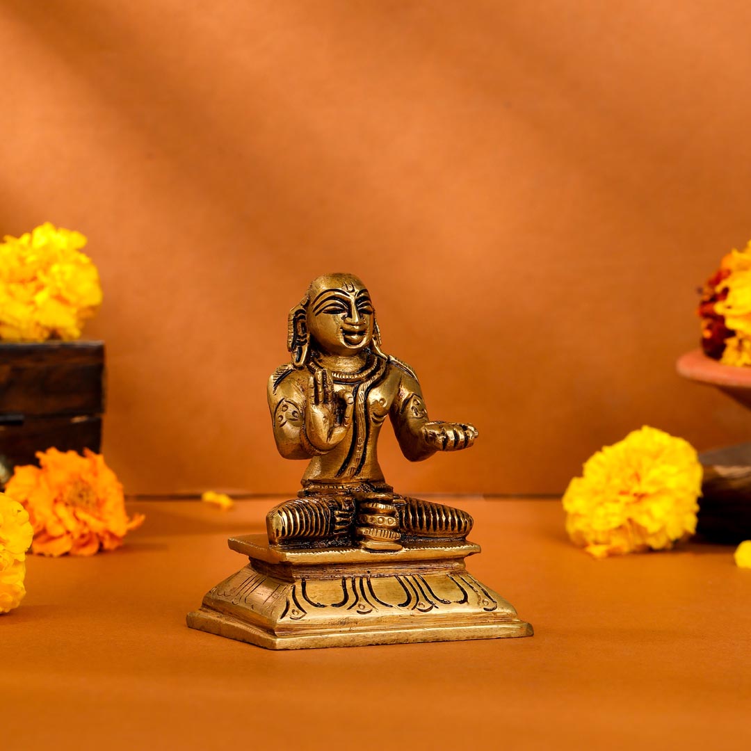 Brass Superfine Swami Ramanuja Idol (4 Inch) Vedansh Craft