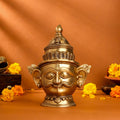 Brass Shiva And Parvati Head Statue (9 Inch) Vedansh Craft