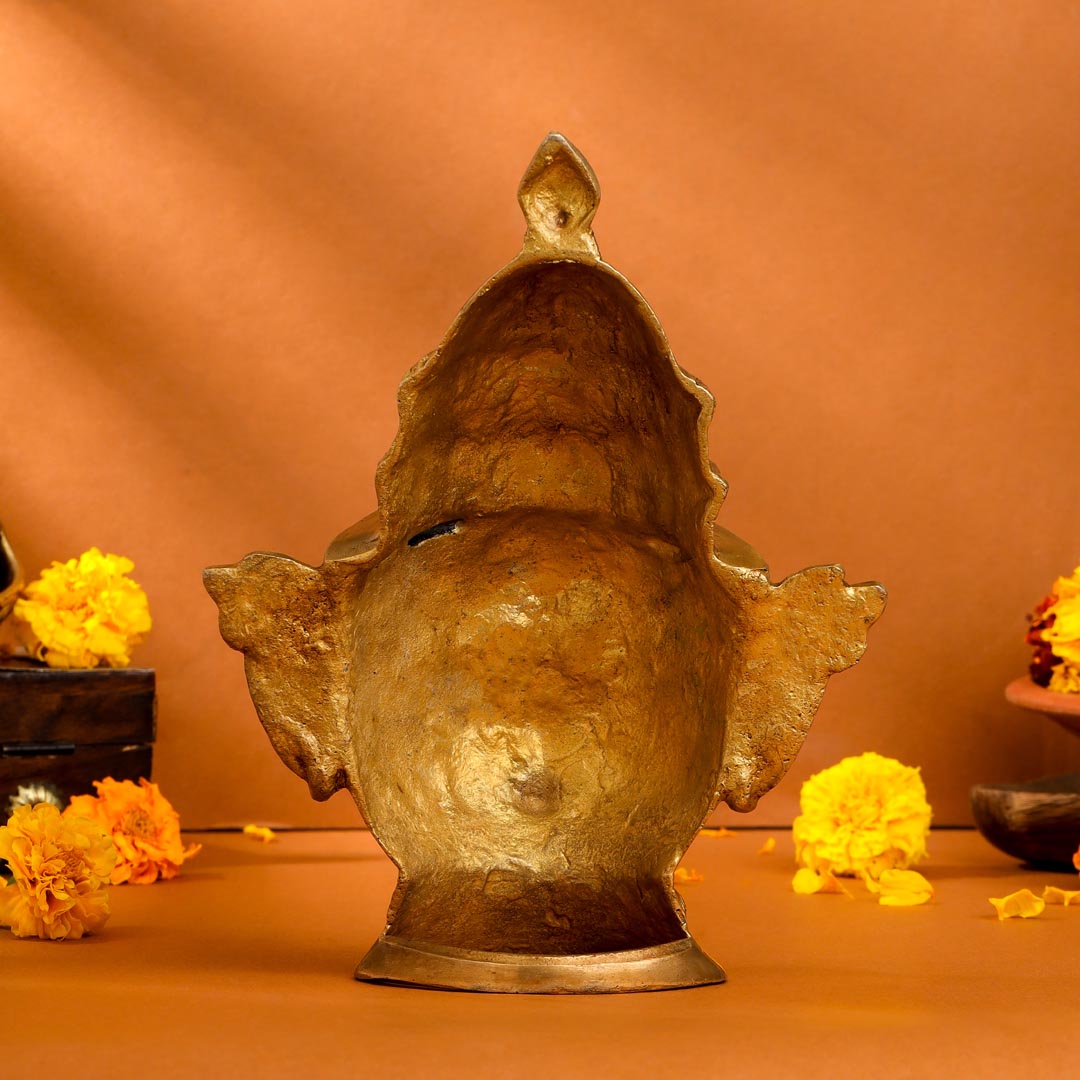 Brass Shiva And Parvati Head Statue (9 Inch) Vedansh Craft