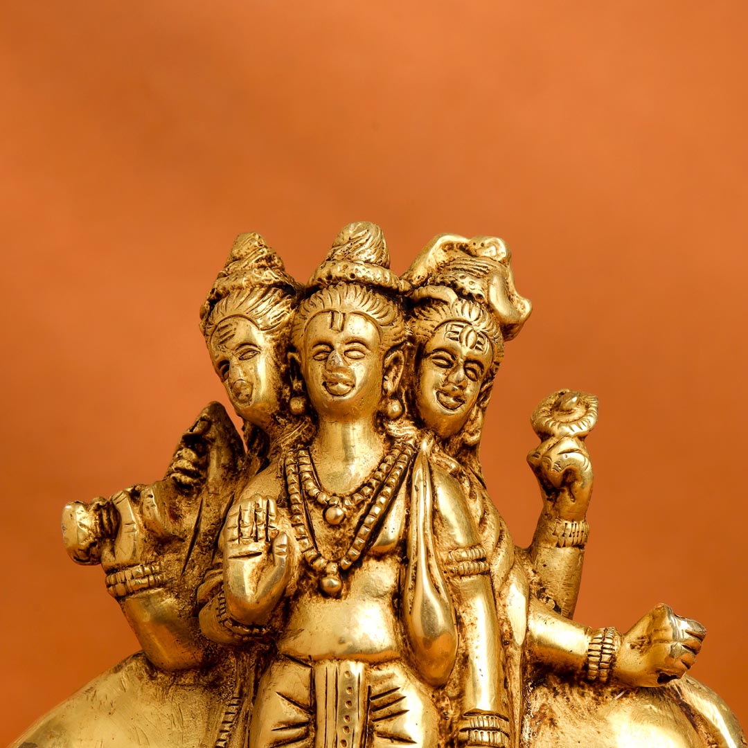 Brass Lord Dattatreya Idol (6.5 Inch) Vedansh Craft