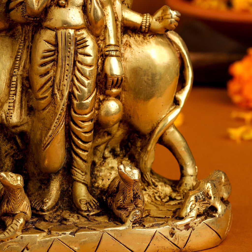 Brass Lord Dattatreya Idol (6.5 Inch) Vedansh Craft