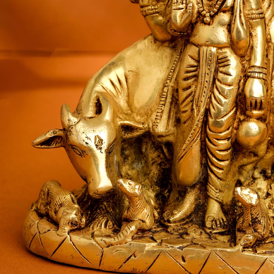 Brass Lord Dattatreya Idol (6.5 Inch) Vedansh Craft