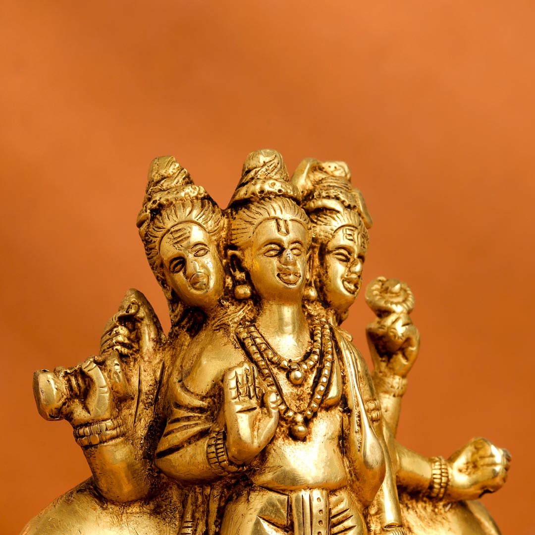 Brass Lord Dattatreya Idol (6.5 Inch) Vedansh Craft