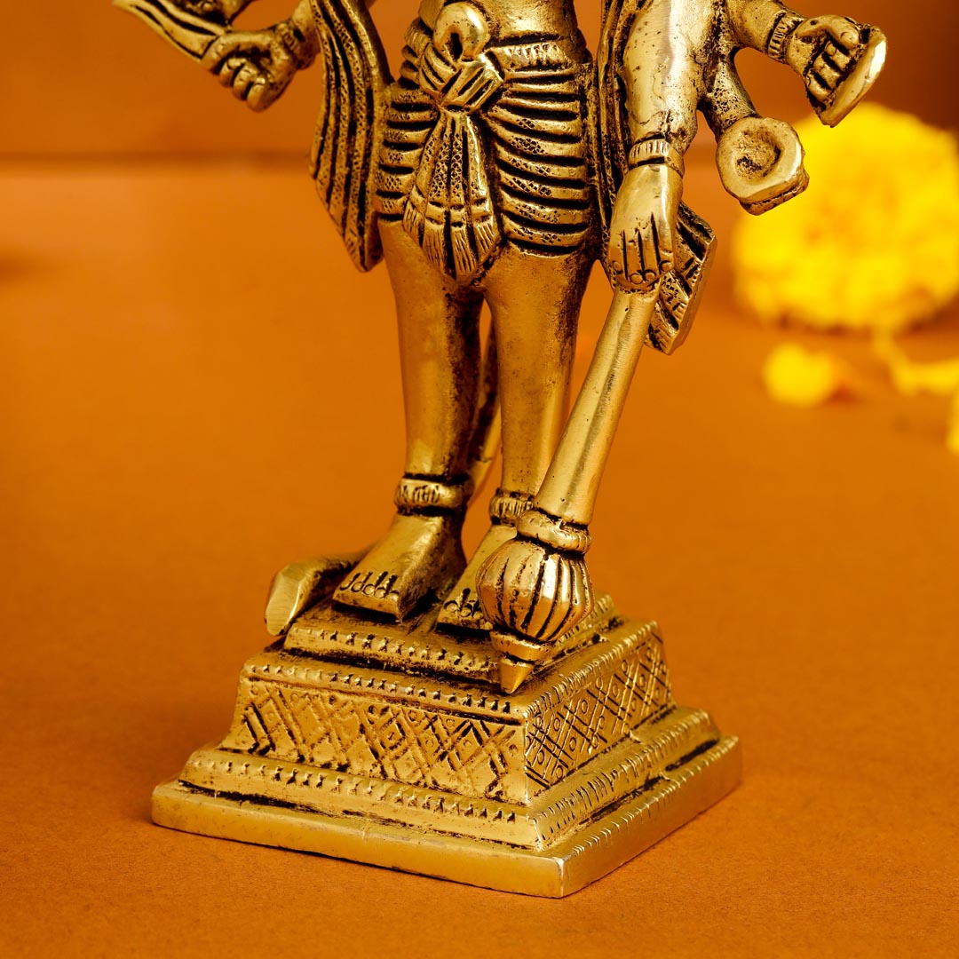 Brass Panchmukhi Standing Hanuman Idol (6.5 Inch) Vedansh Craft