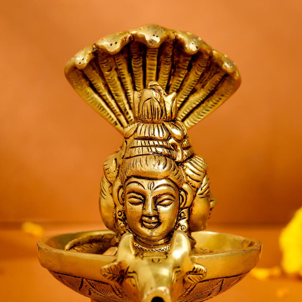 Brass Nandi Mukhshivlingam Idol (5 Inch) Vedansh Craft
