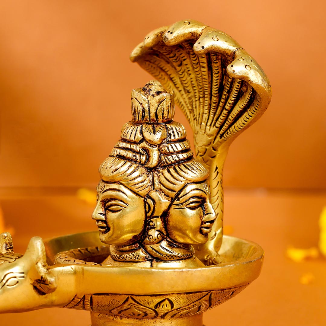 Brass Nandi Mukhshivlingam Idol (5 Inch) Vedansh Craft