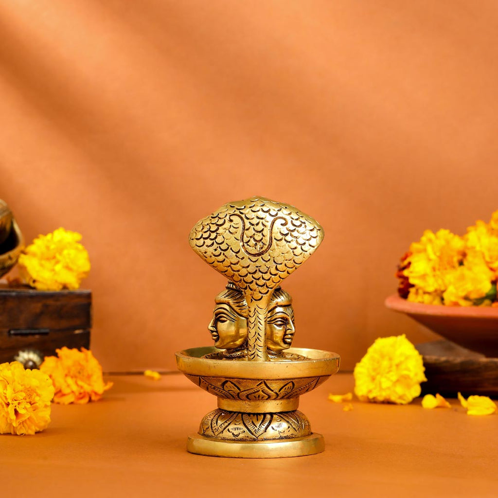 Brass Nandi Mukhshivlingam Idol (5 Inch) Vedansh Craft