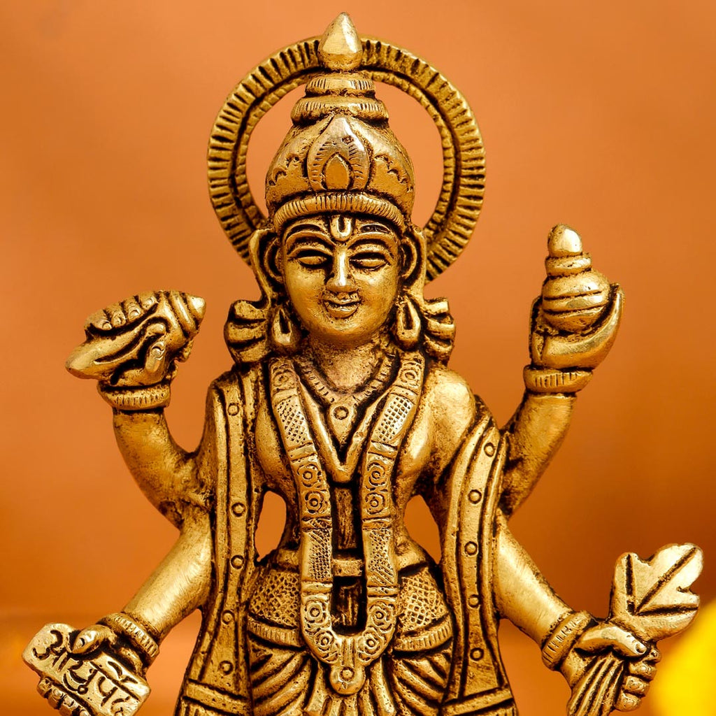 Brass Lord Dhanvantari Idol (6 Inch) Vedansh Craft