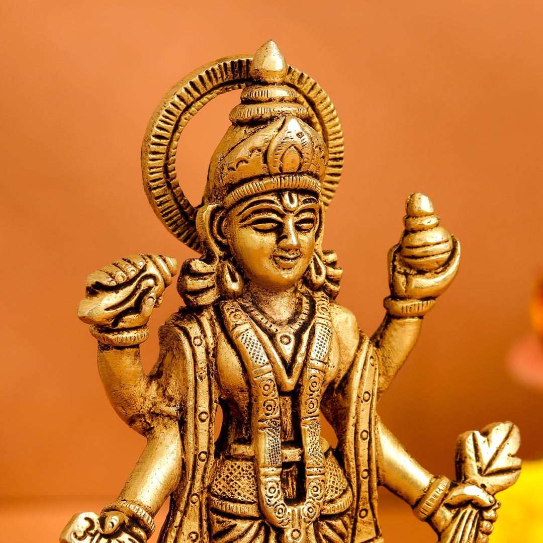 Brass Lord Dhanvantari Idol (6 Inch) Vedansh Craft