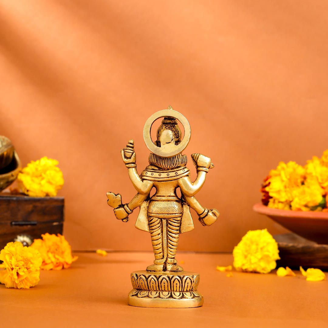 Brass Lord Dhanvantari Idol (6 Inch) Vedansh Craft