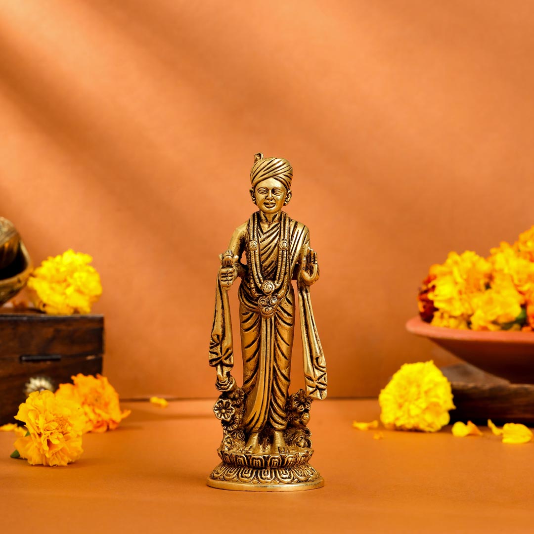 Brass Swami Narayan Idol (6.2 Inch) Vedansh Craft