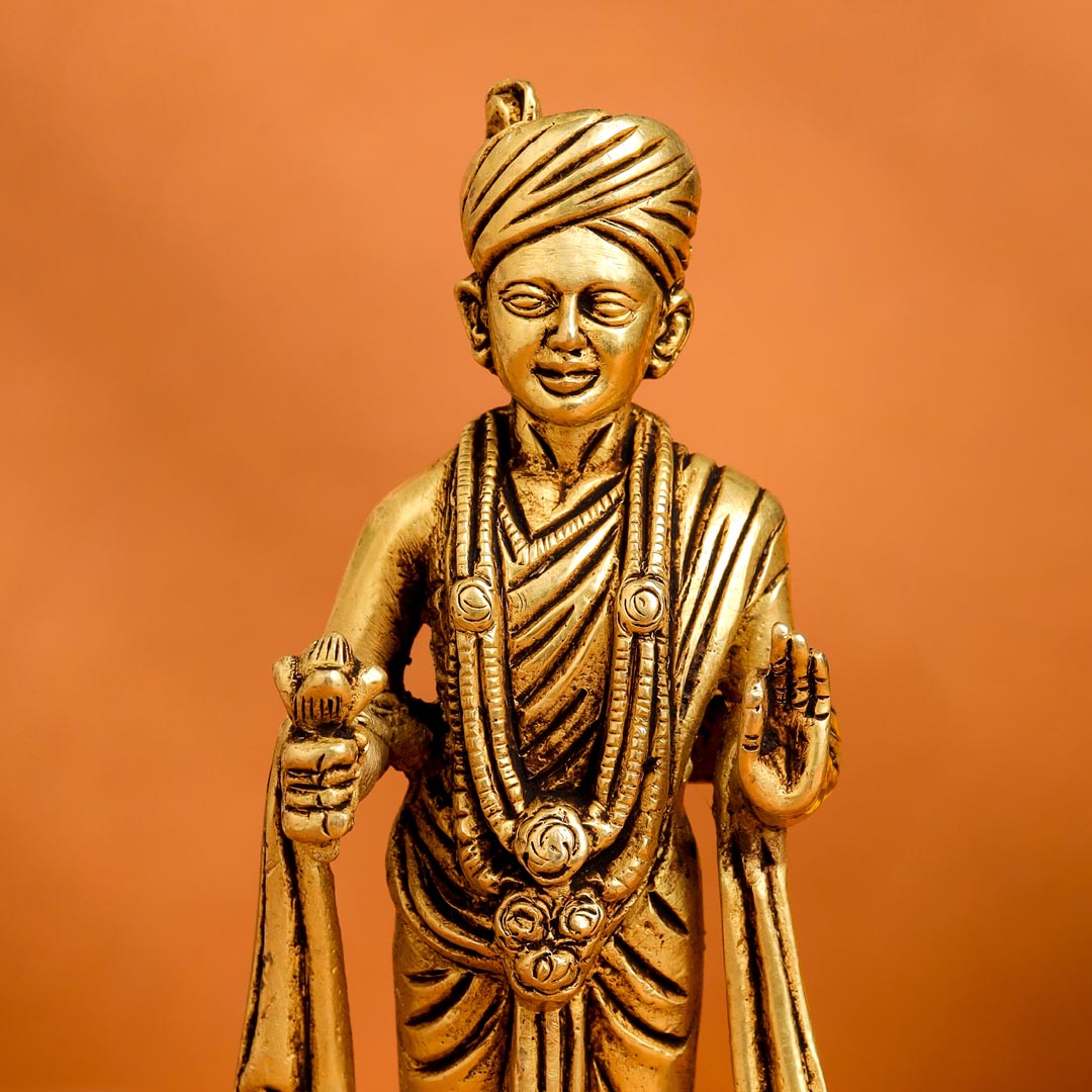 Brass Swami Narayan Idol (6.2 Inch) Vedansh Craft