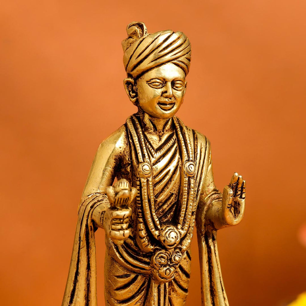 Brass Swami Narayan Idol (6.2 Inch) Vedansh Craft