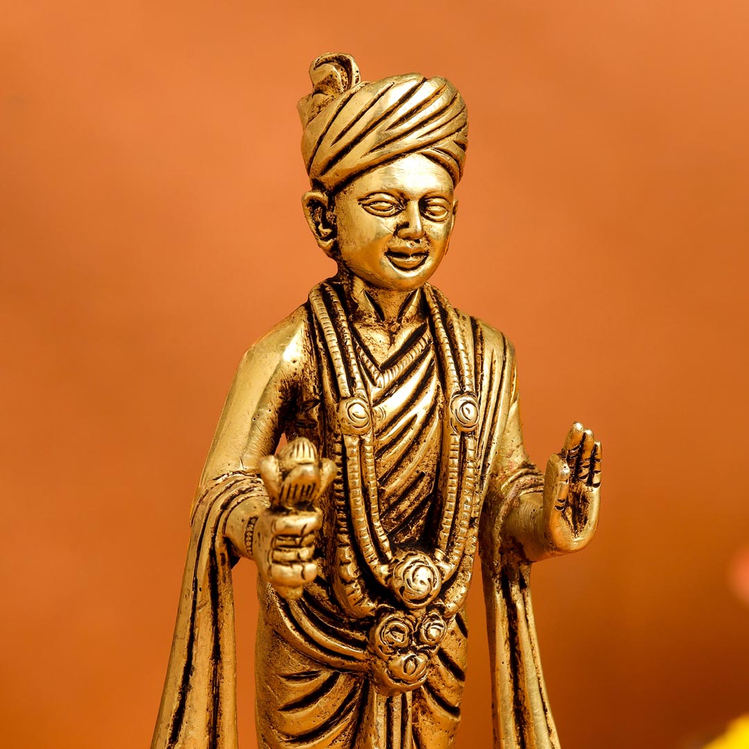 Brass Swami Narayan Idol (6.2 Inch) Vedansh Craft