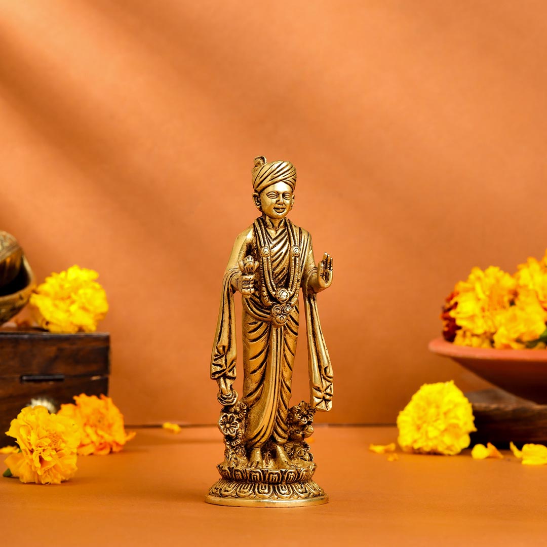 Brass Swami Narayan Idol (6.2 Inch) Vedansh Craft