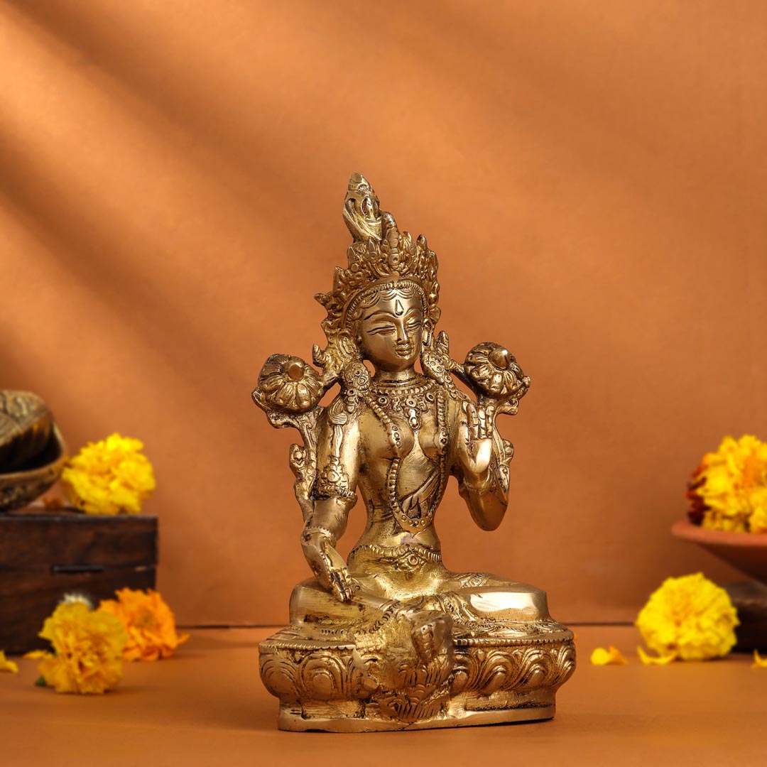 Brass Tara Devi Idol (8.2 Inch) Vedansh Craft