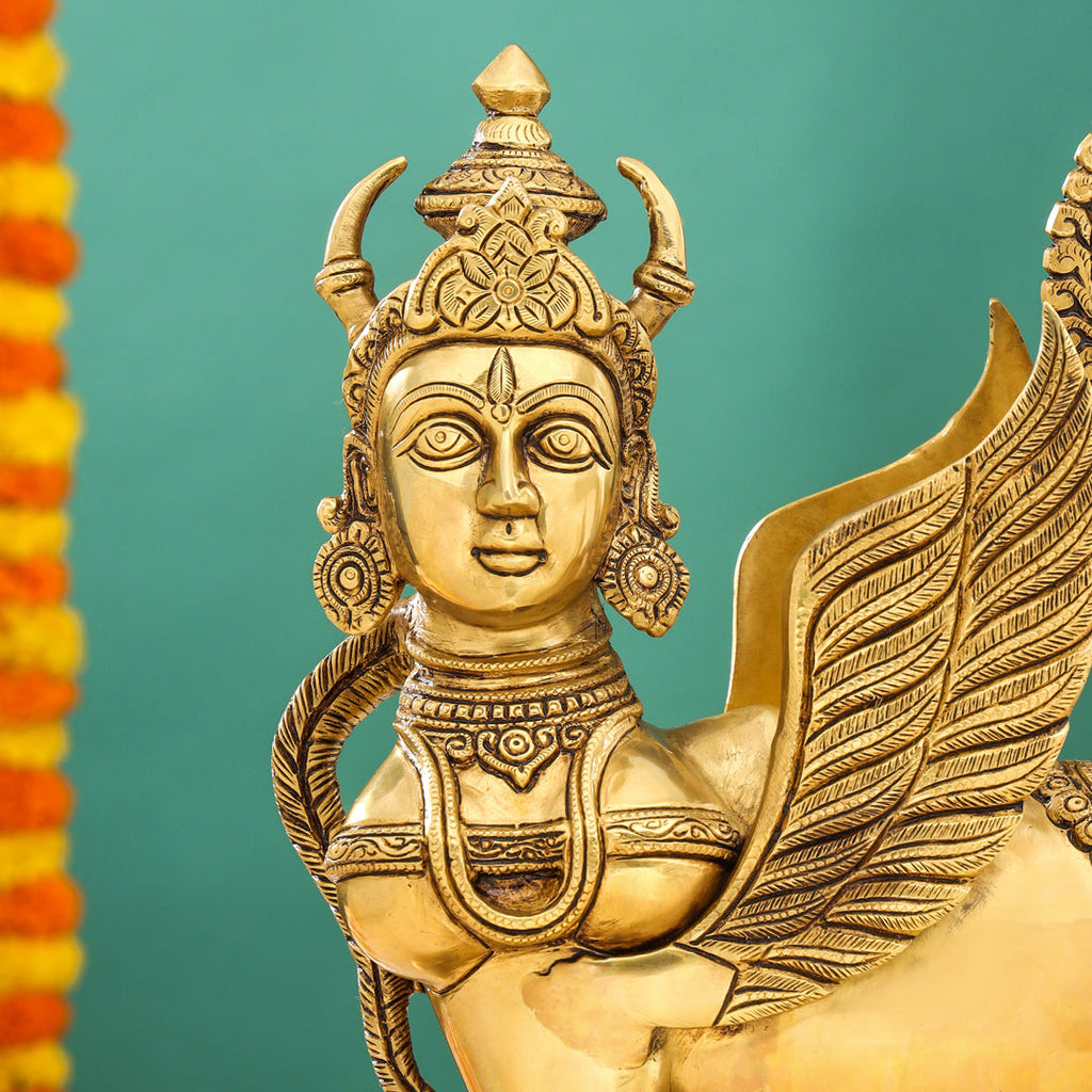 Brass Superfine Kamdhenu Cow With Calf Idol (17 Inch) Vedansh Craft