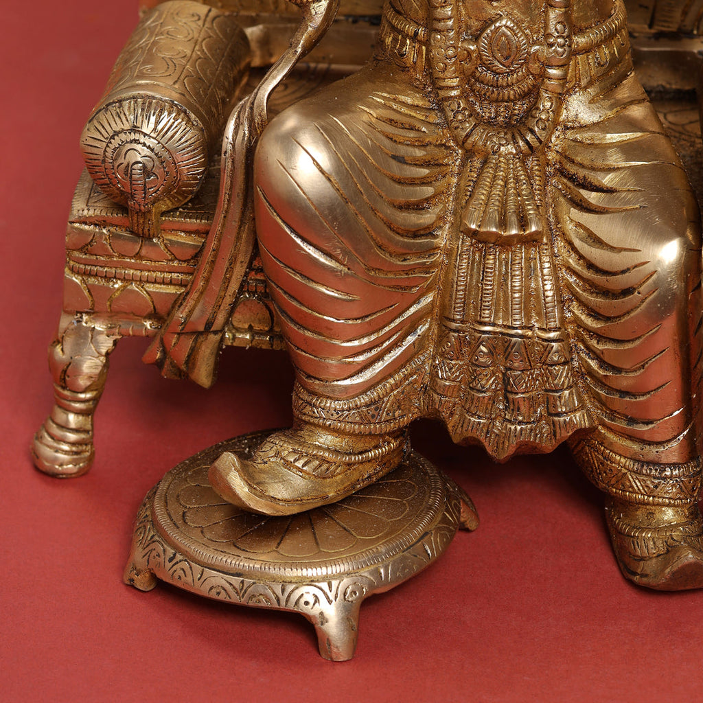 Brass Lord Ram On Throne (Singhasan) Idol (15 Inch) Vedansh Craft
