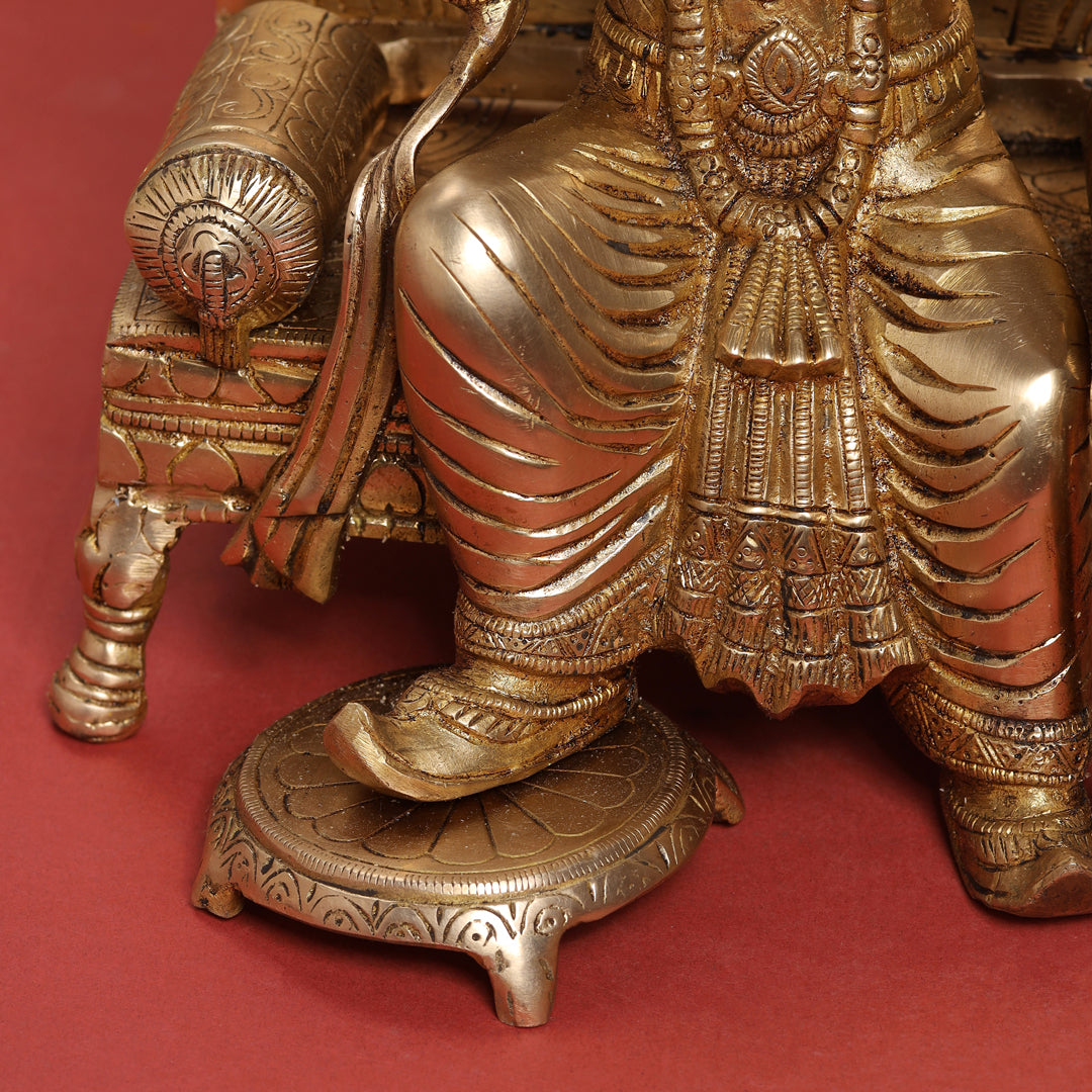 Brass Lord Ram On Throne (Singhasan) Idol (15 Inch) Vedansh Craft