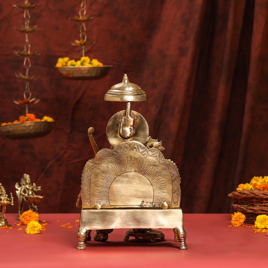 Brass Lord Ram On Throne (Singhasan) Idol (15 Inch) Vedansh Craft